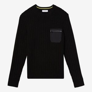 CALVIN KLEIN Ribbed Woven Crewneck Sweater - NWT